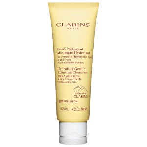 Clarins Hydrating Gentle Foaming Cleanser with Aloe Vera 4.5 oz / 125 mL Cream Formula for Dry Skin