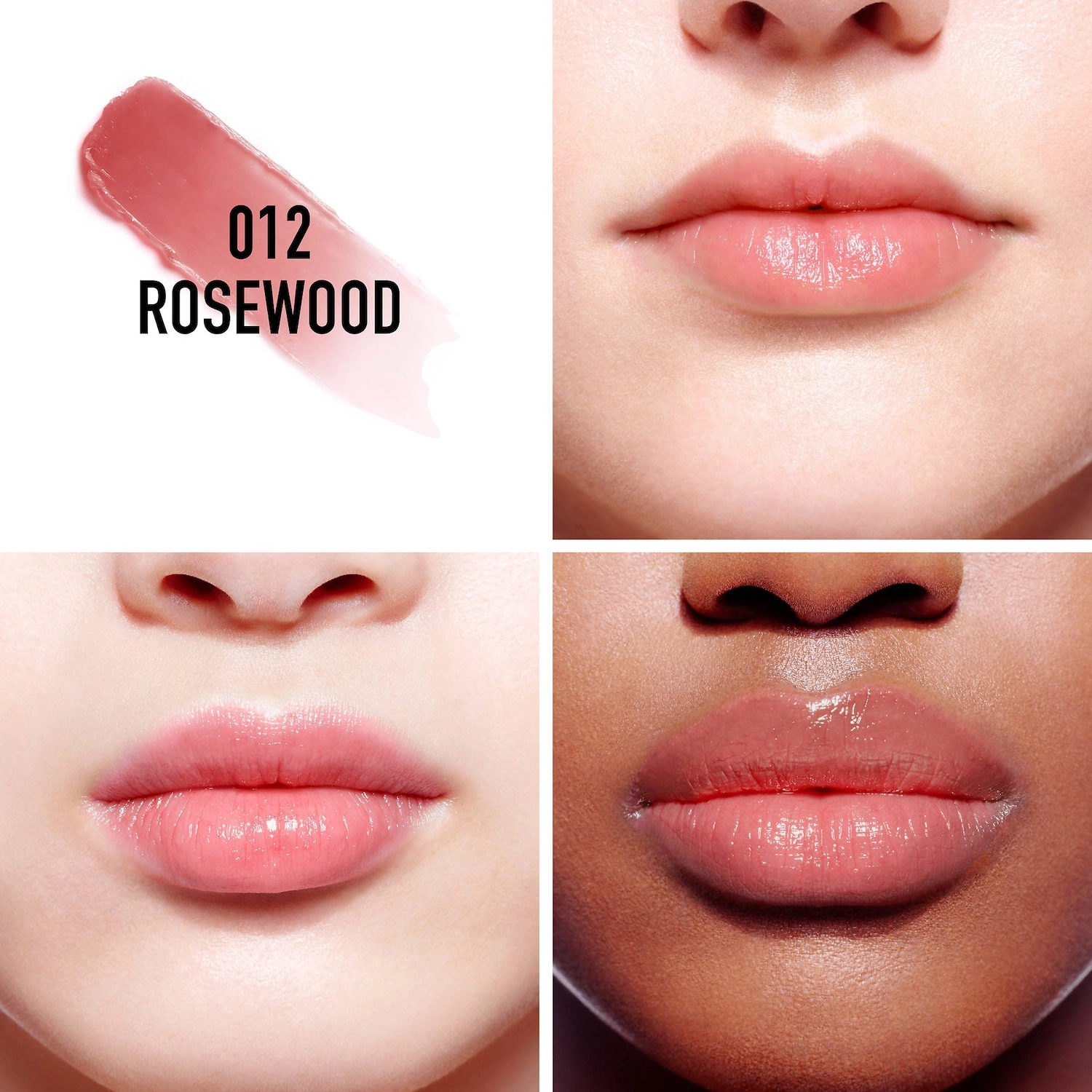 Dior Addict Lip Glow Color: 12 Rosewood - Sheer Rosy Nude Satin Finish Lip Balm - Image 2