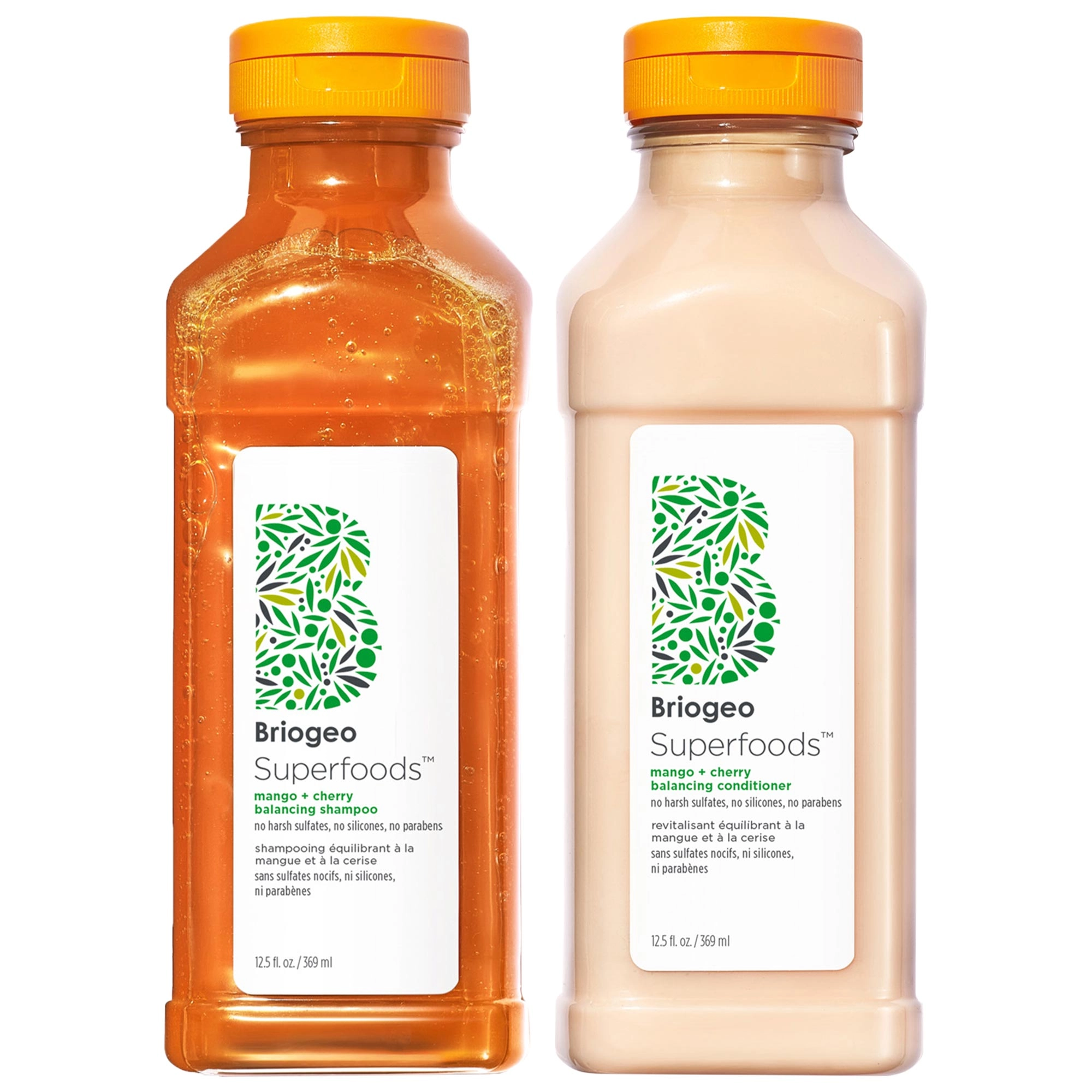 "Briogeo Superfoods Mango + Cherry Balancing Shampoo + Conditioner Duo for Oil Control"