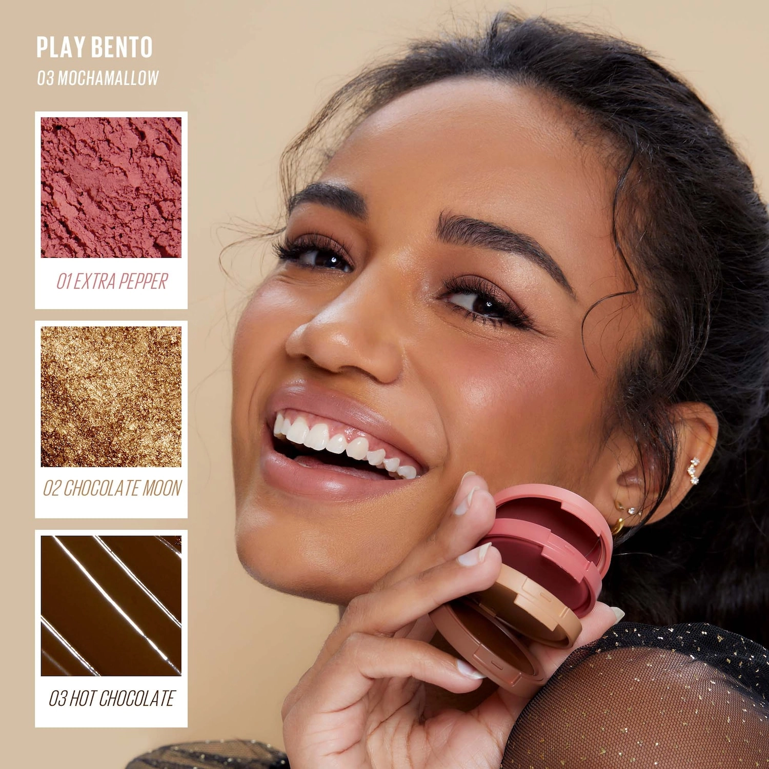 Kaja Face Bento Cream Bronzer, Powder Blush & Highlighter Sculpting Trio - 03 Mochamallow - Image 2