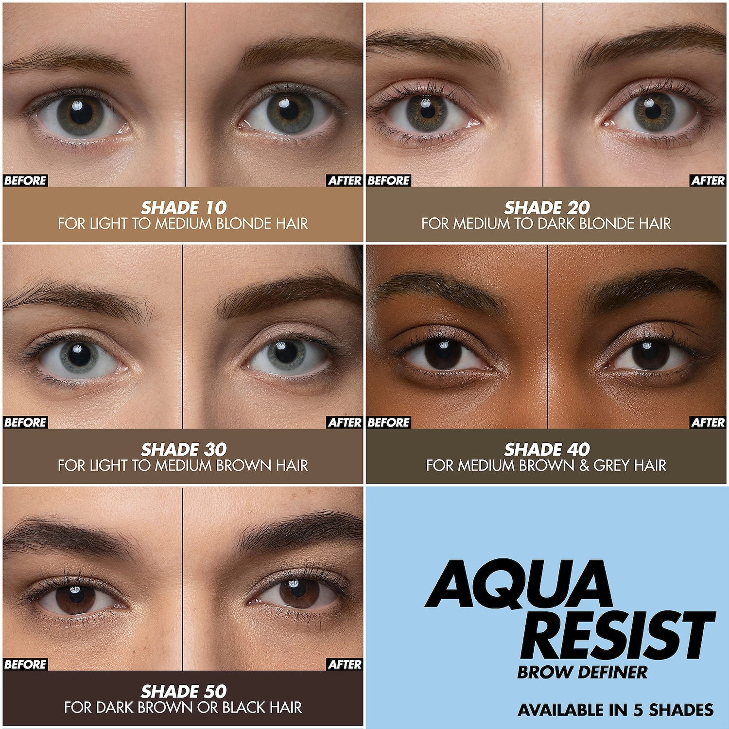 MAKE UP FOR EVER Aqua Resist Waterproof Eyebrow Definer Pencil 50 Black Brown - Image 3