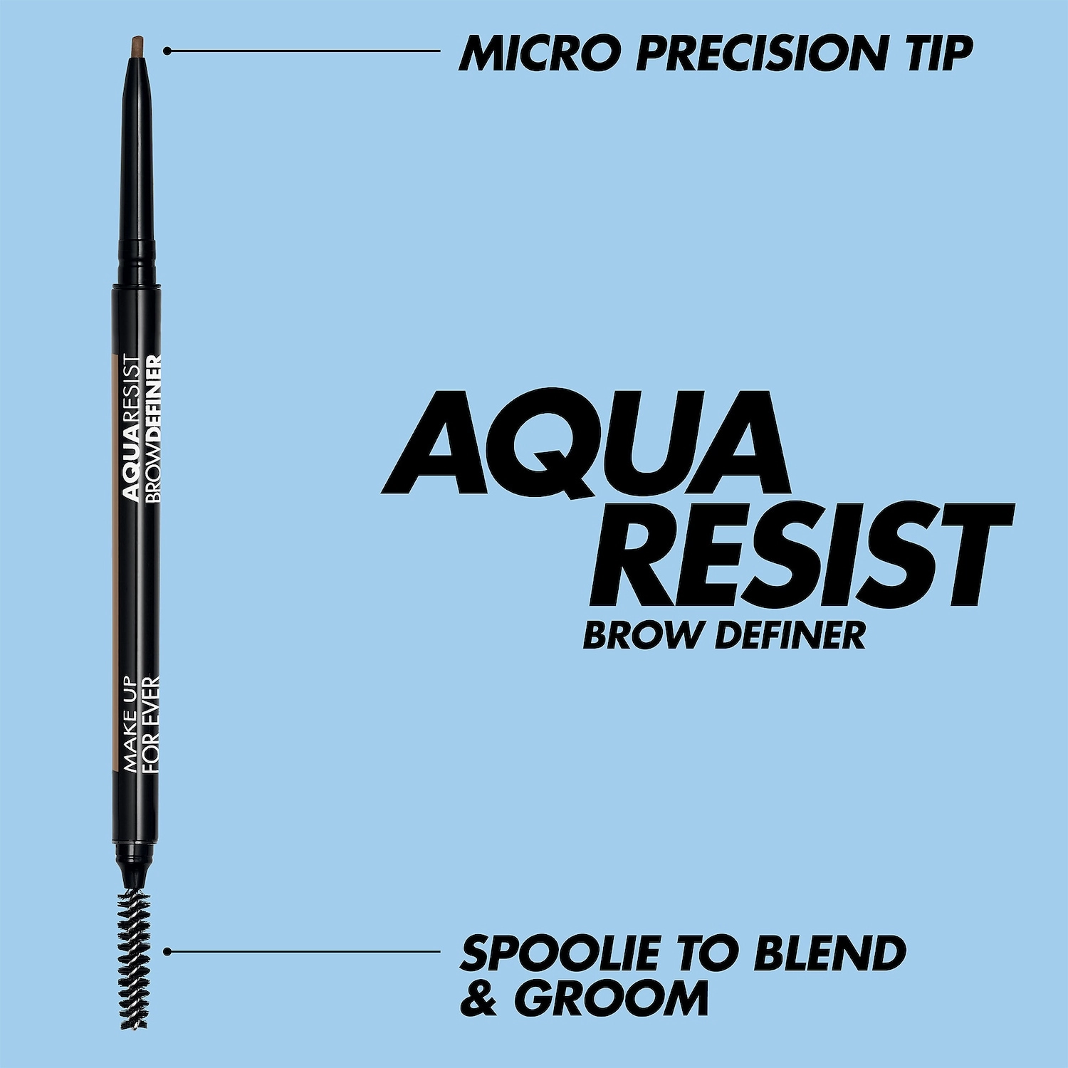 MAKE UP FOR EVER Aqua Resist Waterproof Eyebrow Definer Pencil 50 Black Brown - Image 8