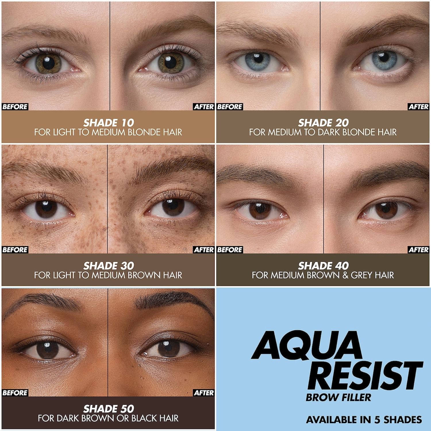MAKE UP FOR EVER Aqua Resist Waterproof Eyebrow Filler Pencil Color: 50 Black Brown - Image 4