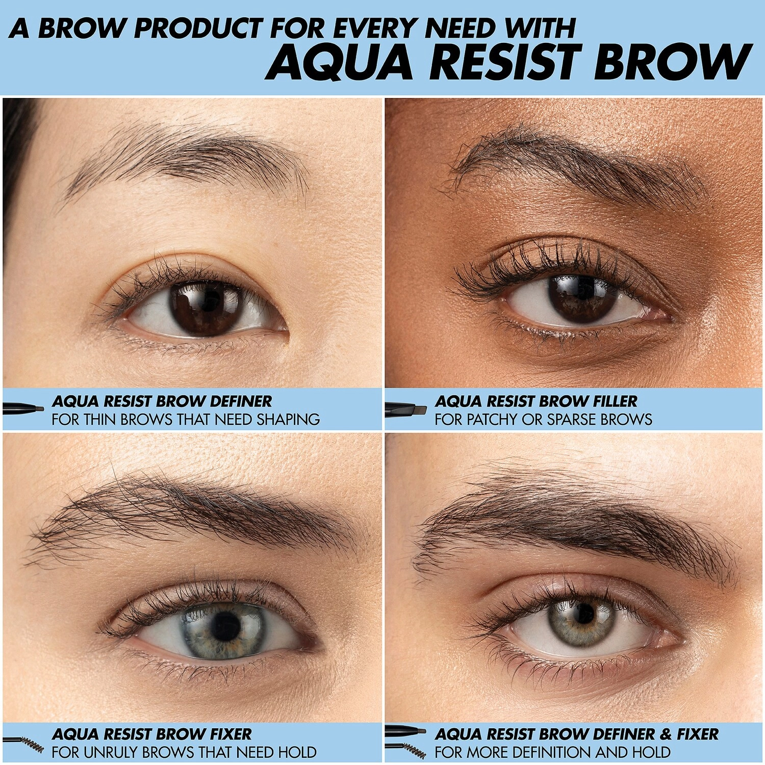 MAKE UP FOR EVER Aqua Resist Waterproof Eyebrow Filler Pencil Color: 50 Black Brown - Image 5