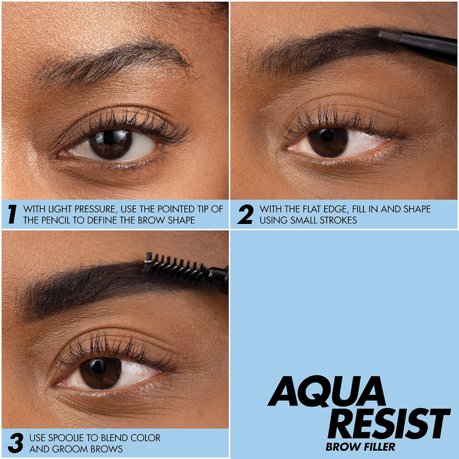 MAKE UP FOR EVER Aqua Resist Waterproof Eyebrow Filler Pencil Color: 50 Black Brown - Image 6