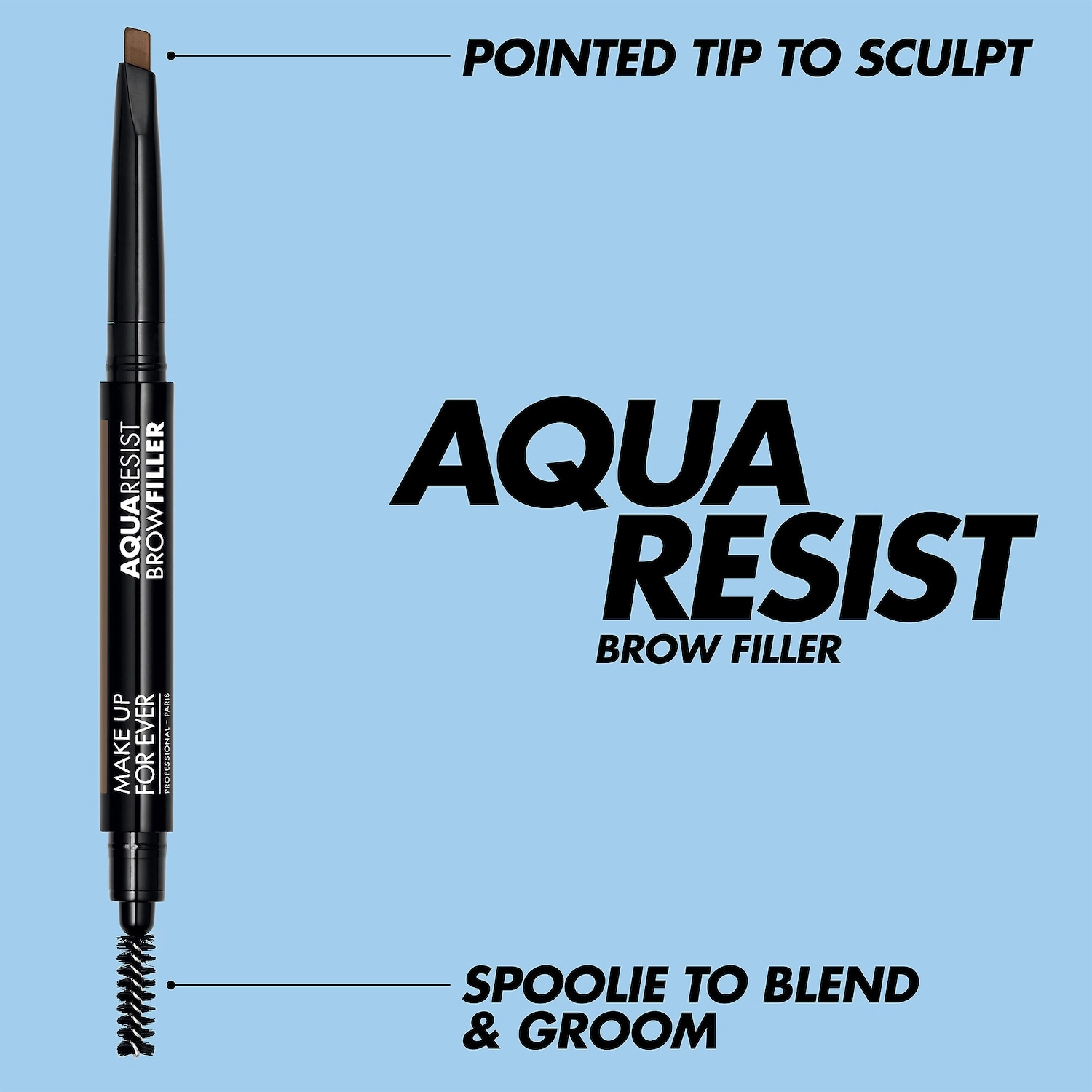 MAKE UP FOR EVER Aqua Resist Waterproof Eyebrow Filler Pencil Color: 50 Black Brown - Image 8