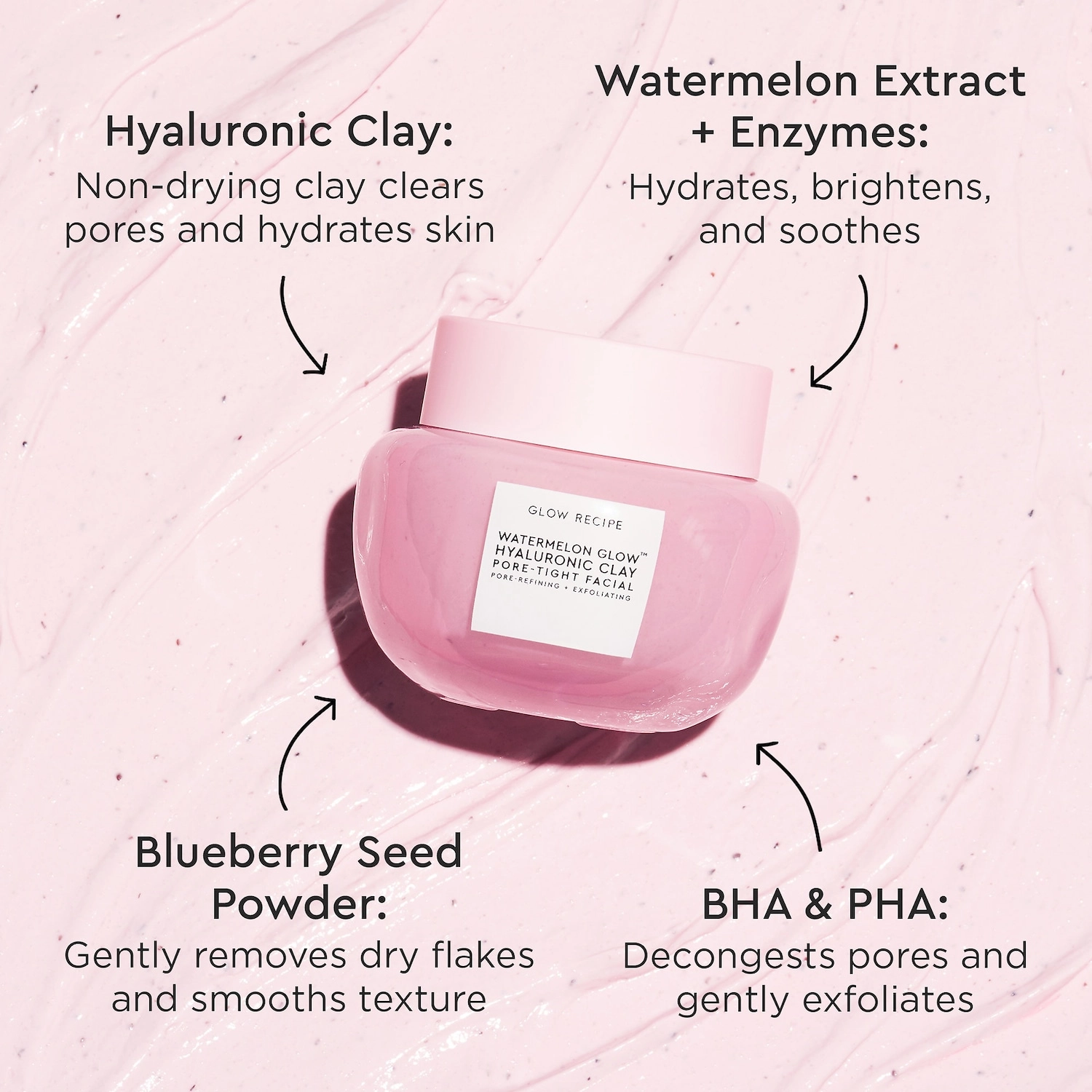 Glow Recipe Watermelon Glow Hyaluronic Clay Pore-Tight Facial Mask 2.03 oz/60 mL - Image 7