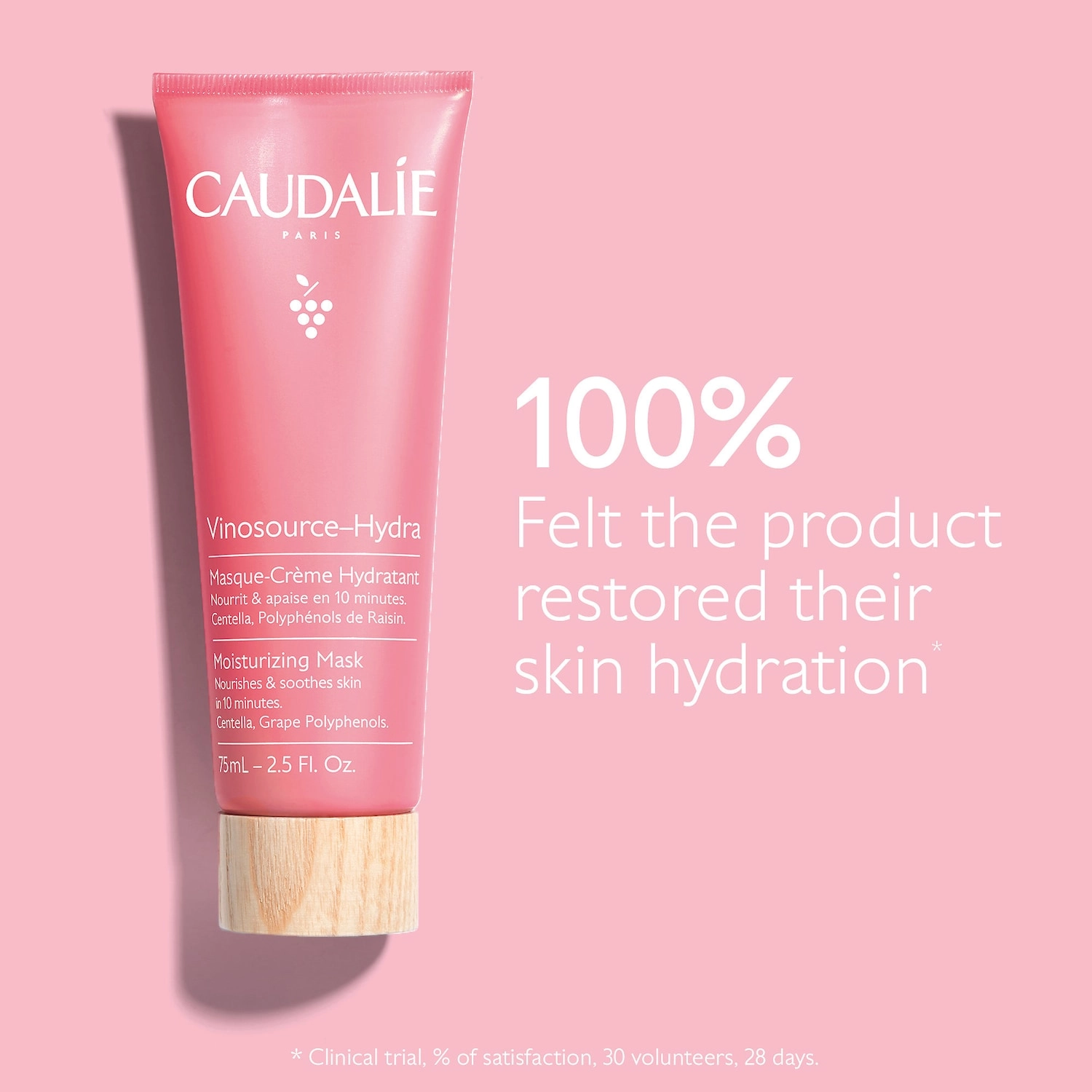 Caudalie Vinosource-Hydra Moisturizing Mask 2.5 oz/75 mL Vegan for Dry Skin - Image 4