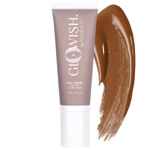 HUDA BEAUTY GloWish Multidew Vegan Skin Tint Foundation 11 Deep - Deep Skin Tones with Red Undertones Light Coverage Vegan