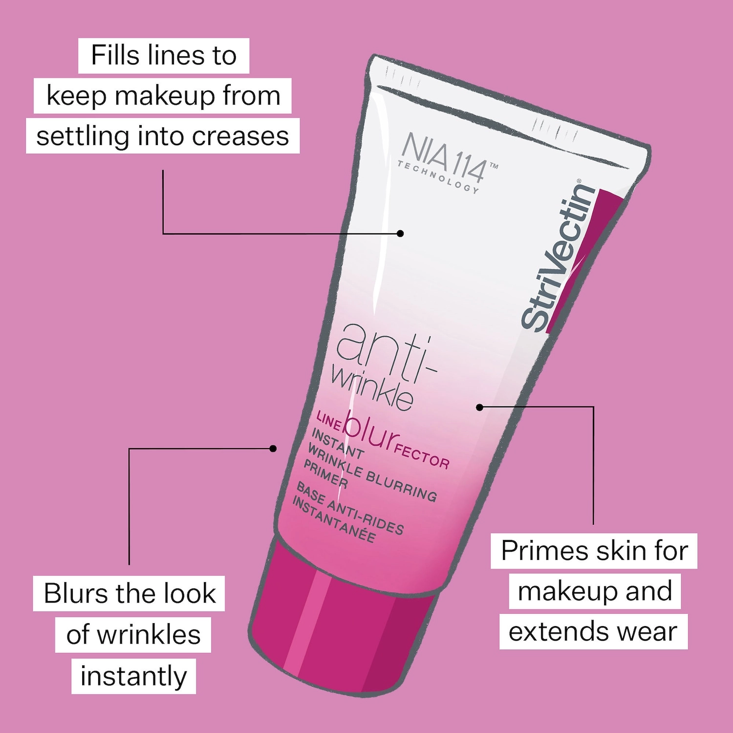 StriVectin Line BlurFector ™ Instant Wrinkle Blurring Face Primer 1 oz / 30 mL Matte Finish Pores Uneven Texture Anti-Aging - Image 3