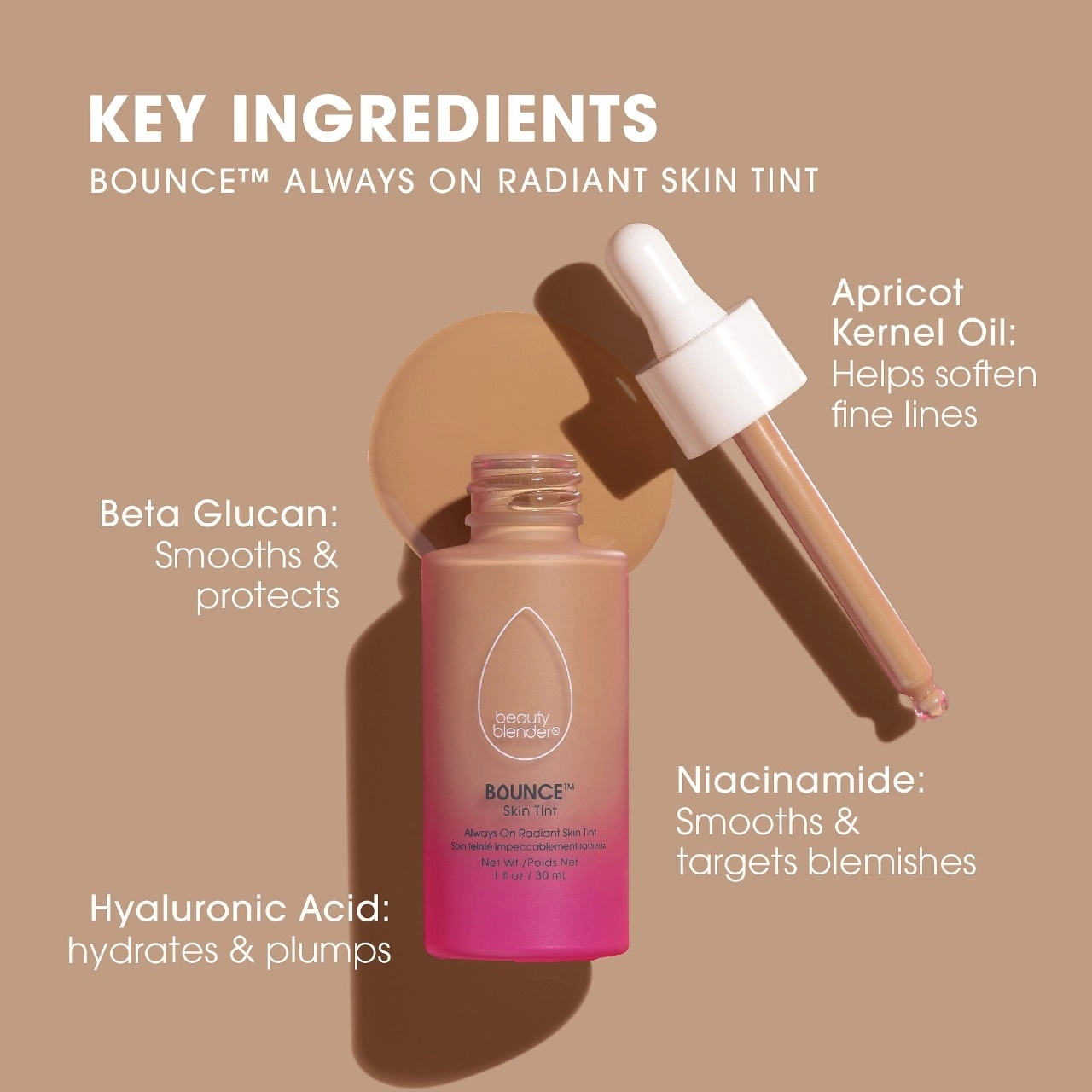 beautyblender 12-Hour Always on Radiant Skin Tint with Hyaluronic Acid & Niacinamide - Medium 5 - Image 4