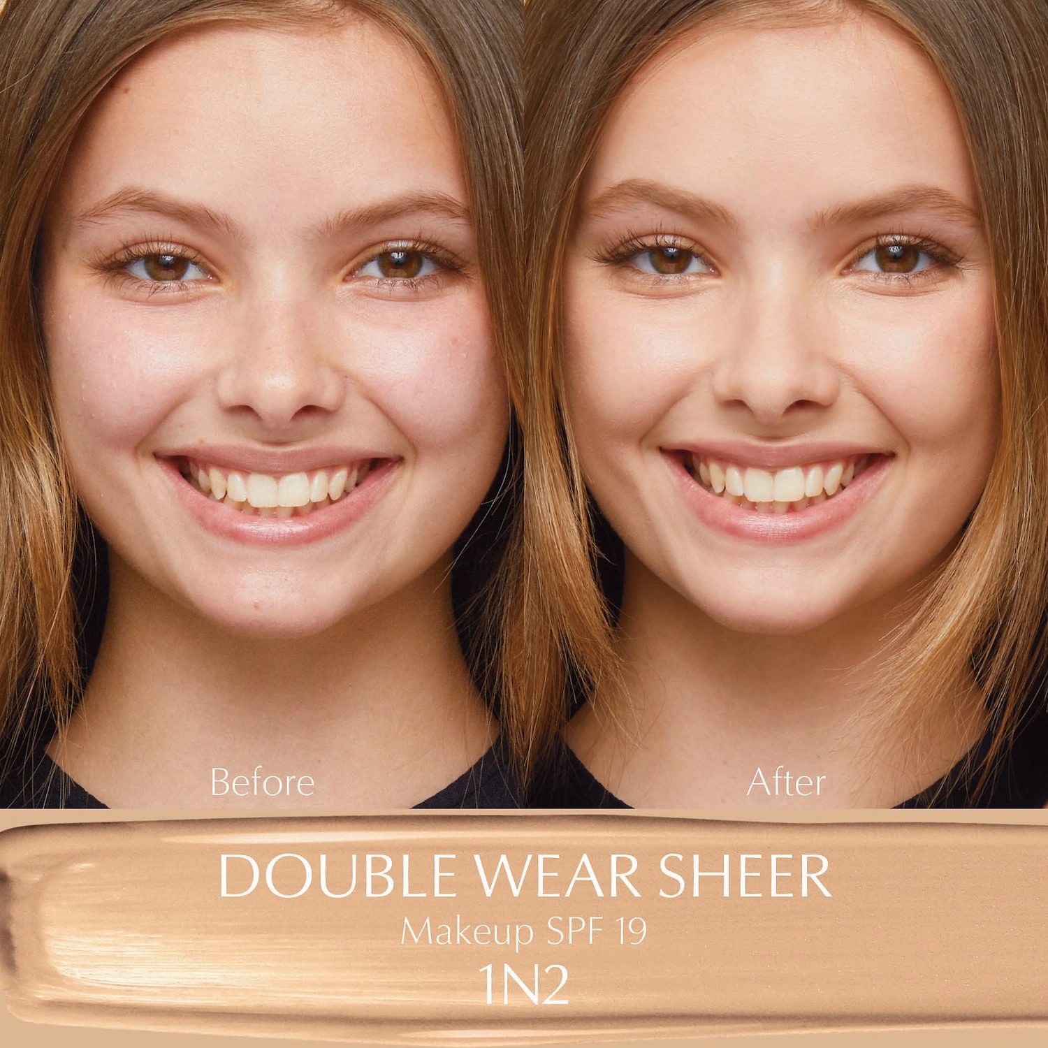 Estée Lauder Double Wear Sheer Long-Wear Makeup SPF 19 Color: 1N2 Ecru - Light with Neutral Rosy Undertones - Image 4