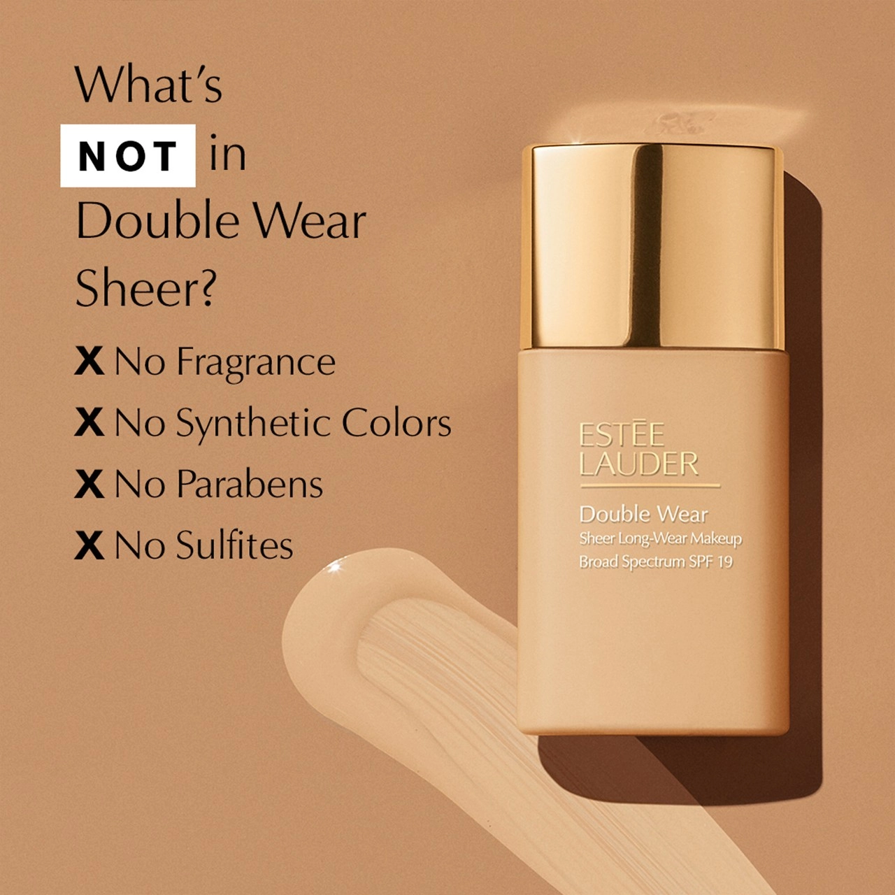 Estée Lauder Double Wear Sheer Long-Wear Makeup SPF 19 Color: 1N2 Ecru - Light with Neutral Rosy Undertones - Image 5