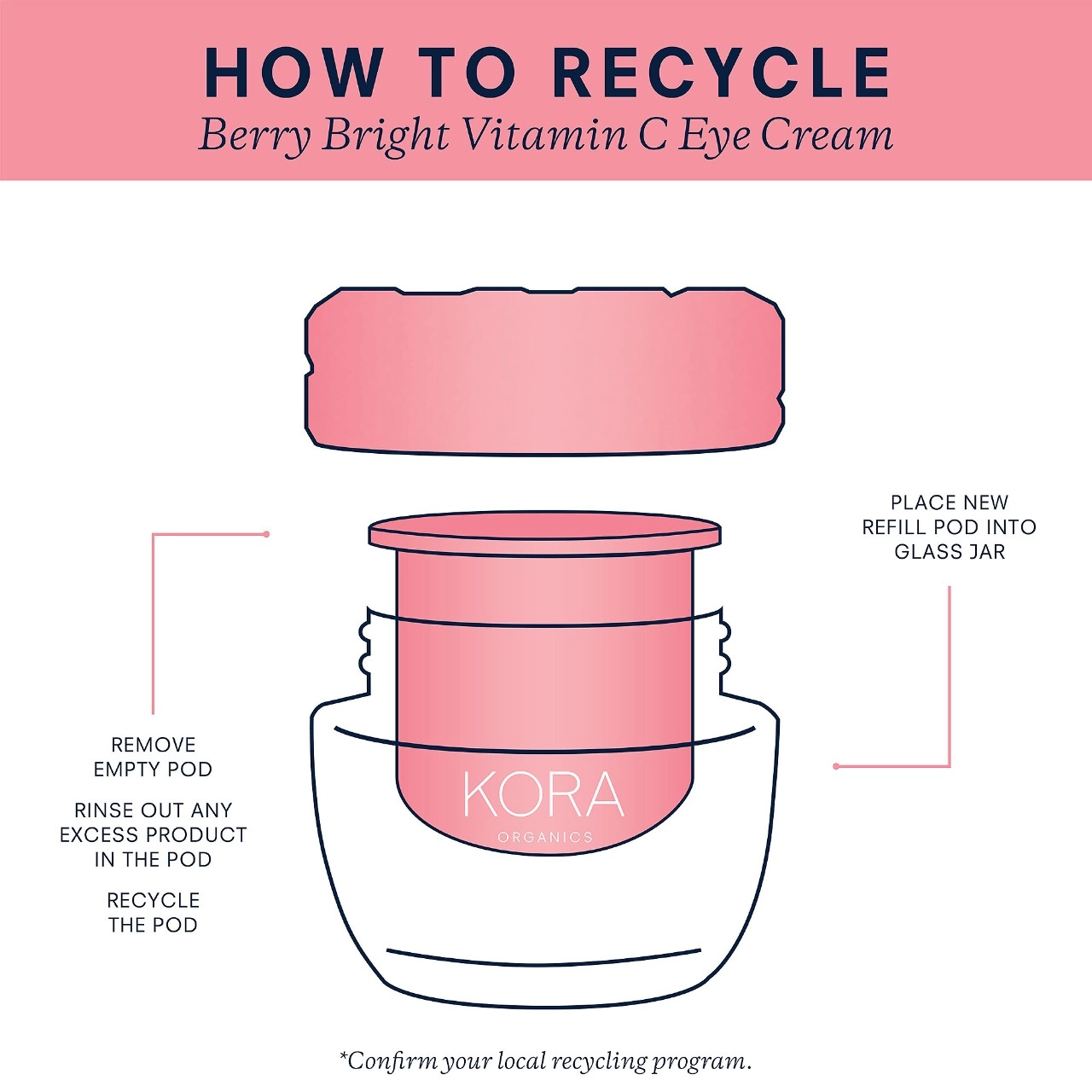 KORA Organics Berry Bright Firming Vitamin C Eye Cream 0.5 oz/15 mL Refillable Vegan - Image 6