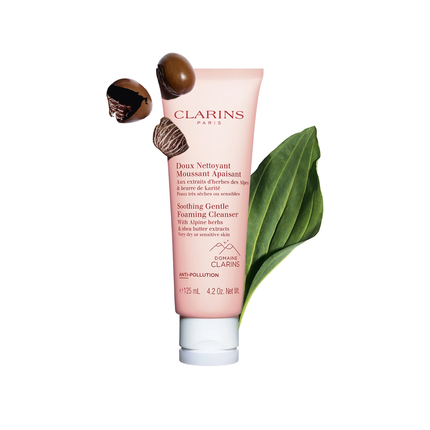 Clarins Gentle Foaming Soothing Cleanser 4.2 oz/125 mL Hydrating Without Phthalates Parabens Silicones - Image 2