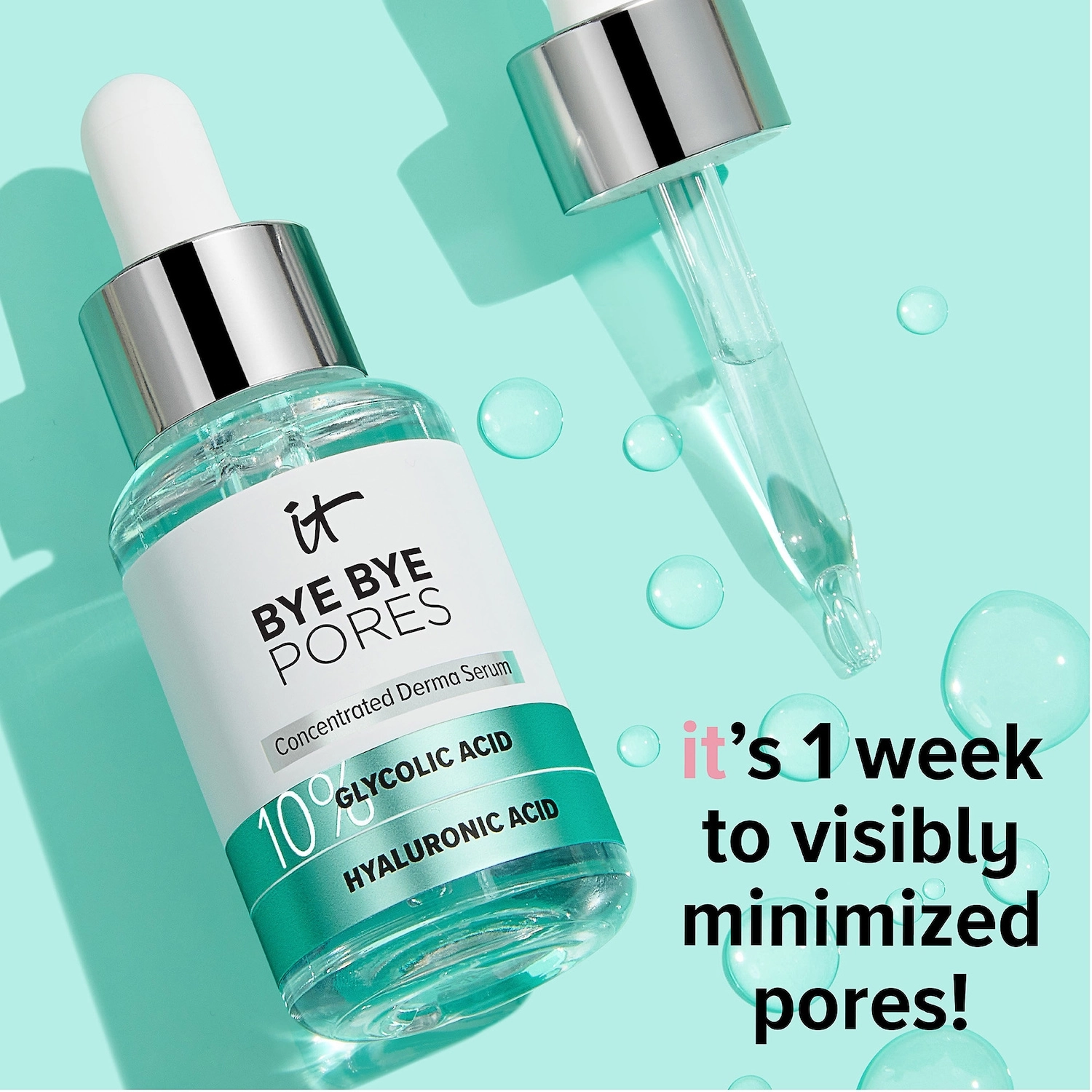 IT Cosmetics Bye Bye Pores 10% Glycolic Acid Serum 1 oz/ 30 mL - Exfoliating Face Serum for Uneven Texture and Pores - Image 2