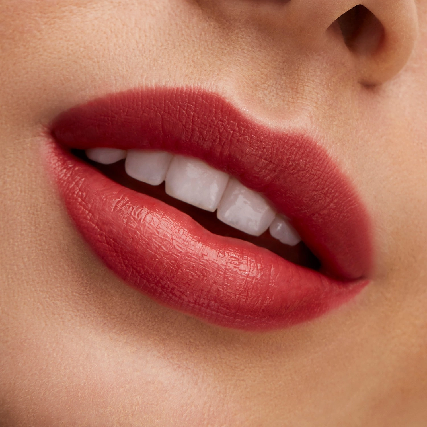 MAC Cosmetics Lustreglass Lipstick Color: Business Casual - Warm Red Nude - Image 6
