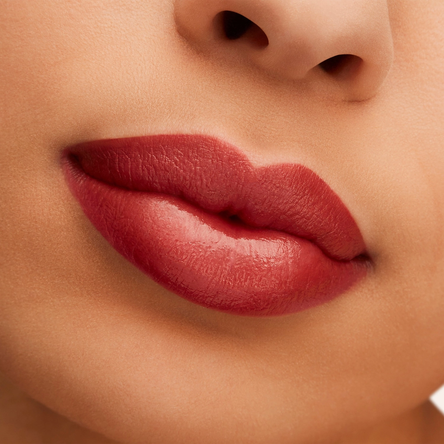 MAC Cosmetics Lustreglass Lipstick Color: Business Casual - Warm Red Nude - Image 7