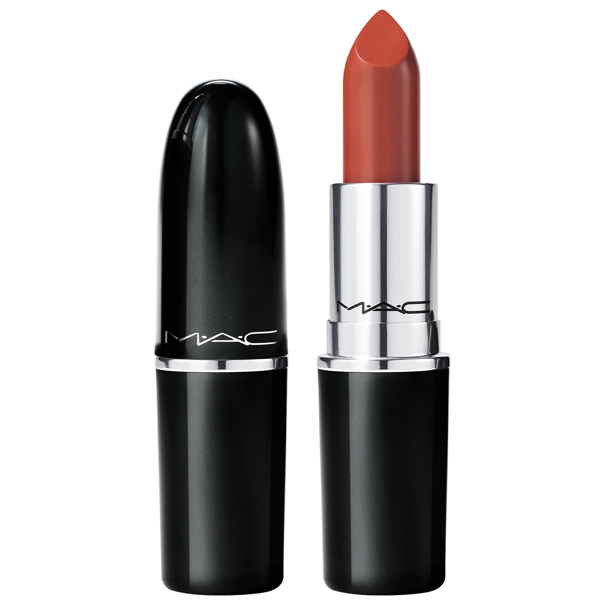MAC Cosmetics Lustreglass Lipstick Color: Business Casual - Warm Red Nude