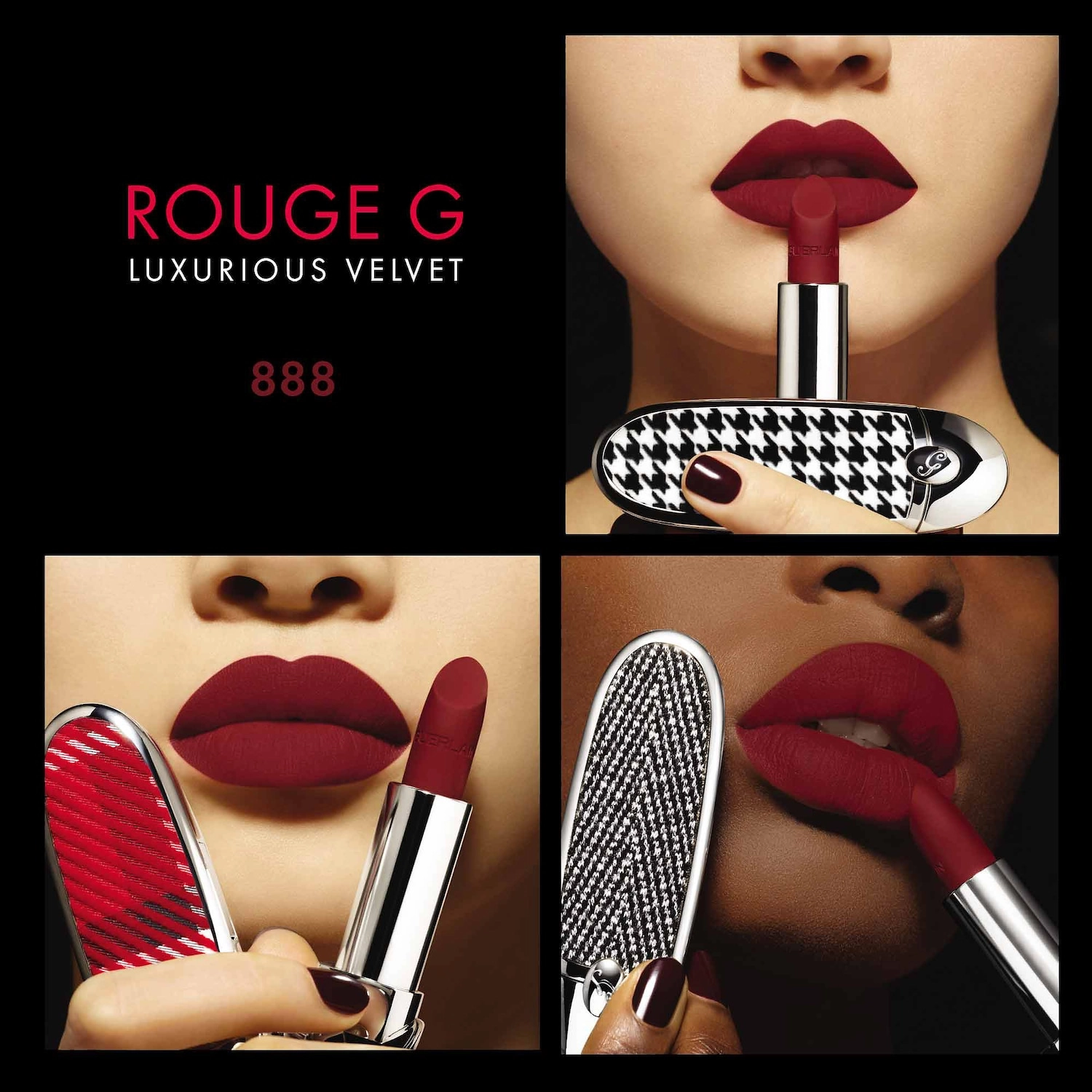 GUERLAIN Rouge G Refillable Lipstick 888 - Burgundy Red Matte - Image 3