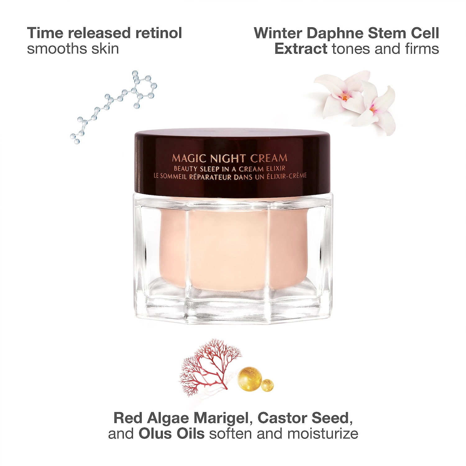 Charlotte Tilbury Refillable Magic Night Moisturizer with Retinol - Size: 1.6 oz/50 mL - Good for Loss of Firmness - Best for Dry Skin - Image 6