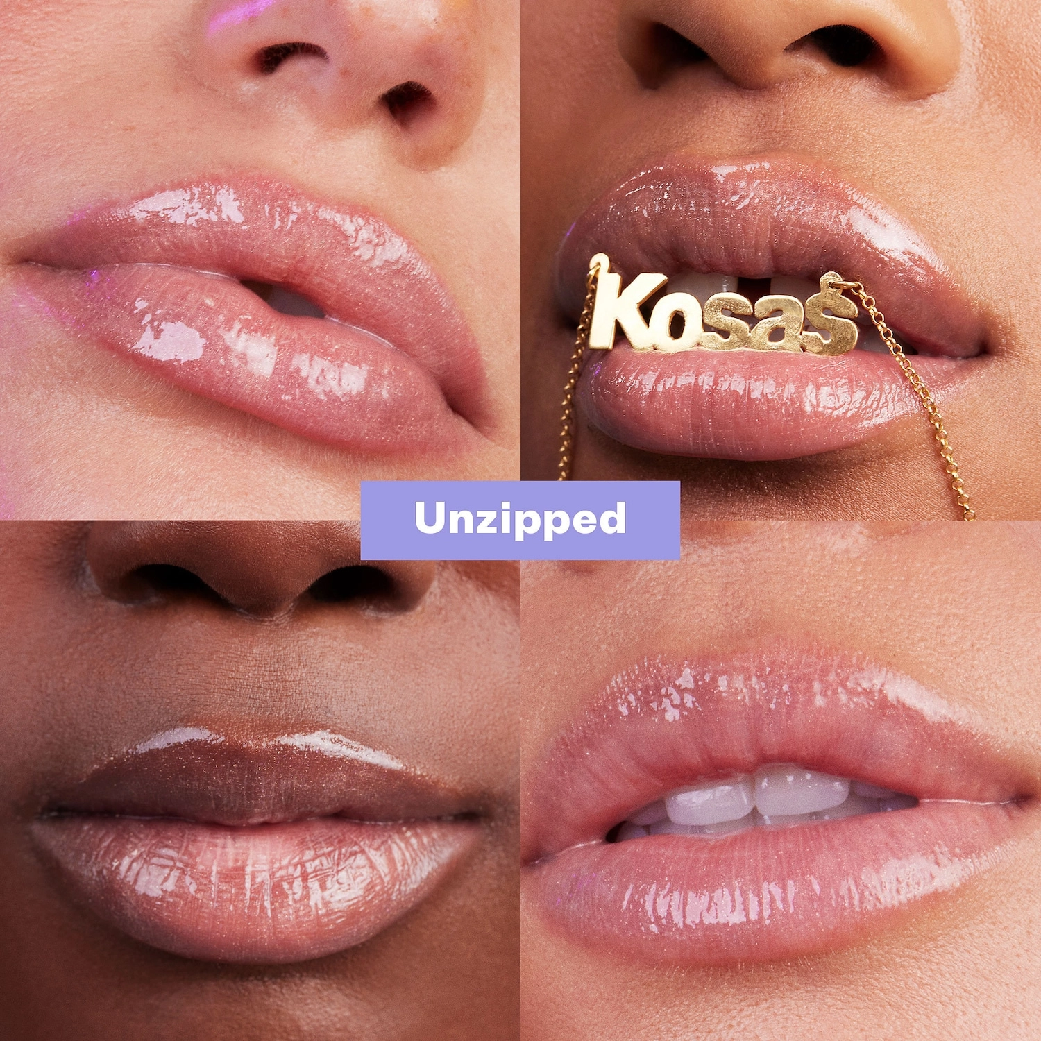 Kosas Wet Lip Oil Plumping Treatment Gloss - Undressed Collection Color: Unzipped - milky pink champagne - Image 2