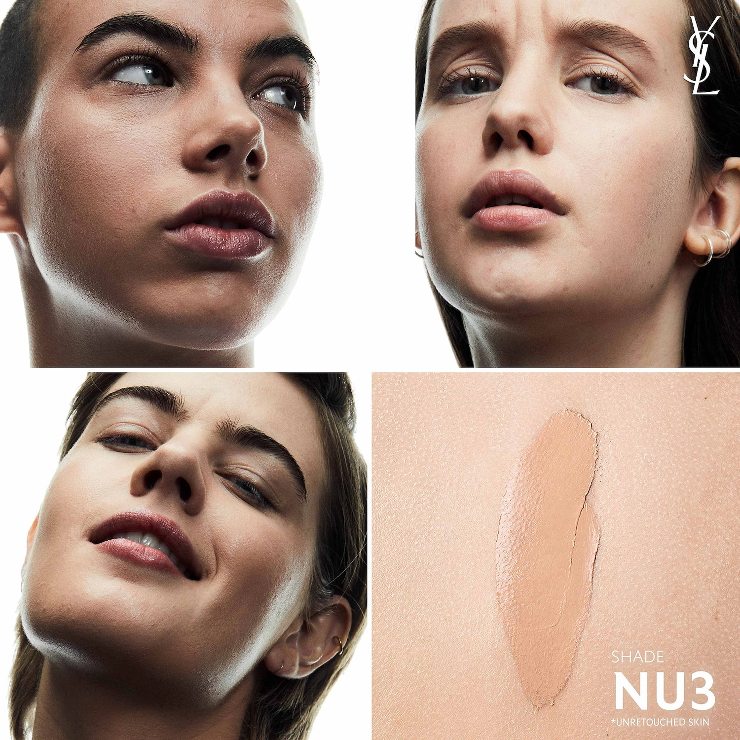 Yves Saint Laurent NU BARE LOOK TINT Hydrating Skin Tint Foundation with Hyaluronic Acid, Color 3 - Fair Light with Cool Undertones - Image 4