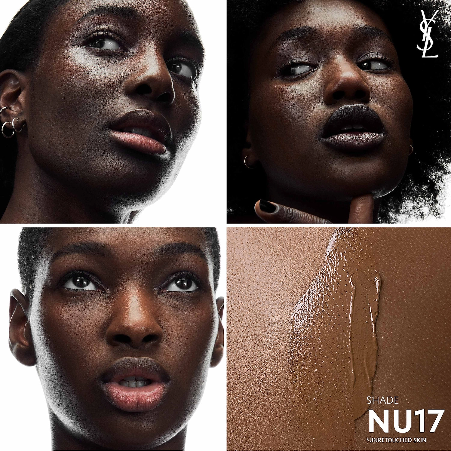 Yves Saint Laurent NU BARE LOOK TINT Hydrating Skin Tint Foundation with Hyaluronic Acid, Color 17 - Dark with Neutral Undertone - Image 4