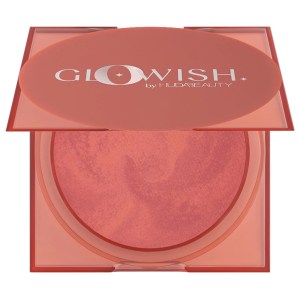 HUDA BEAUTY GloWish Cheeky Vegan Soft Glow Powder Blush Color: 02 Caring Coral