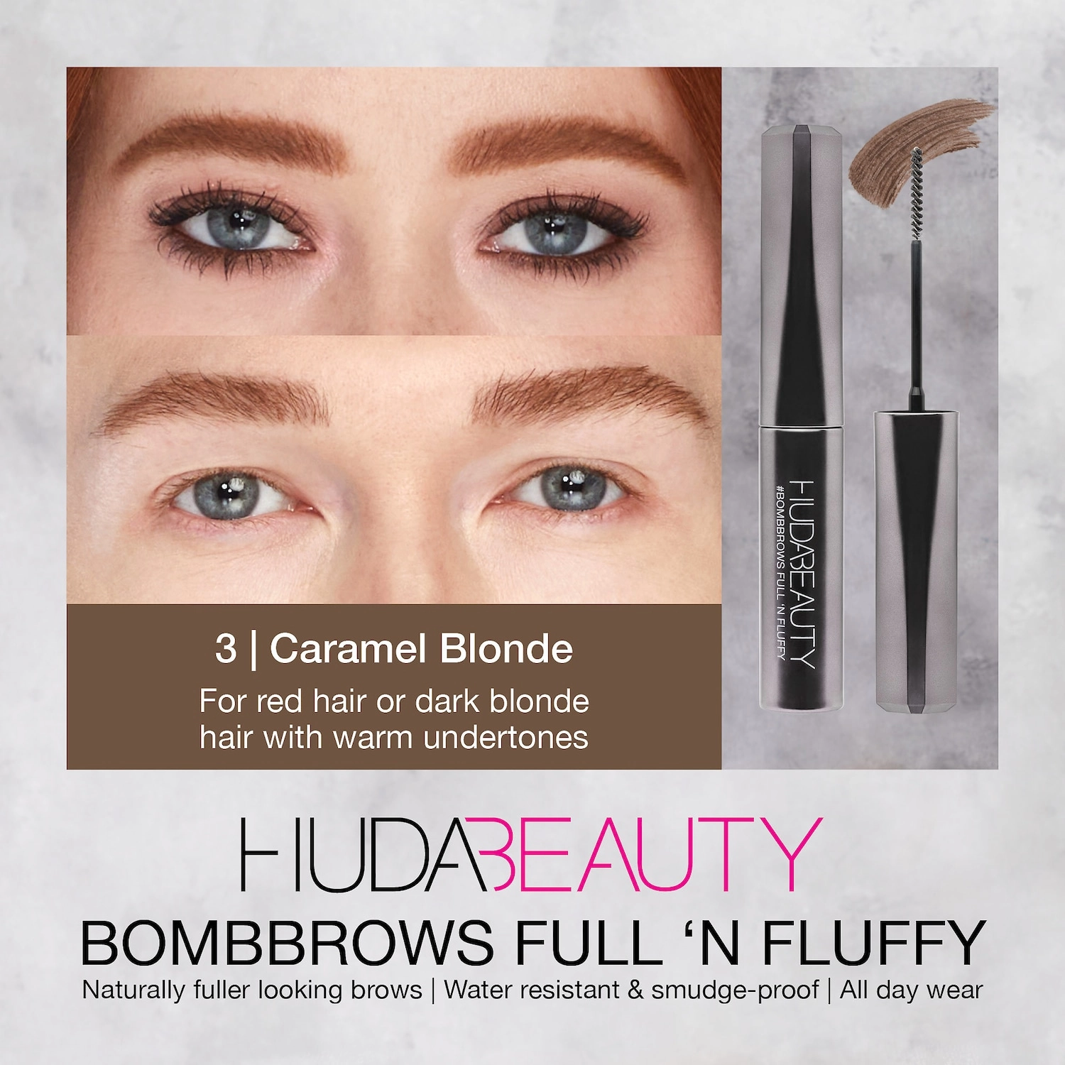 HUDA BEAUTY #BombBrows Full 'n Fluffy Volumizing Fiber Gel - Caramel Blonde - Image 7