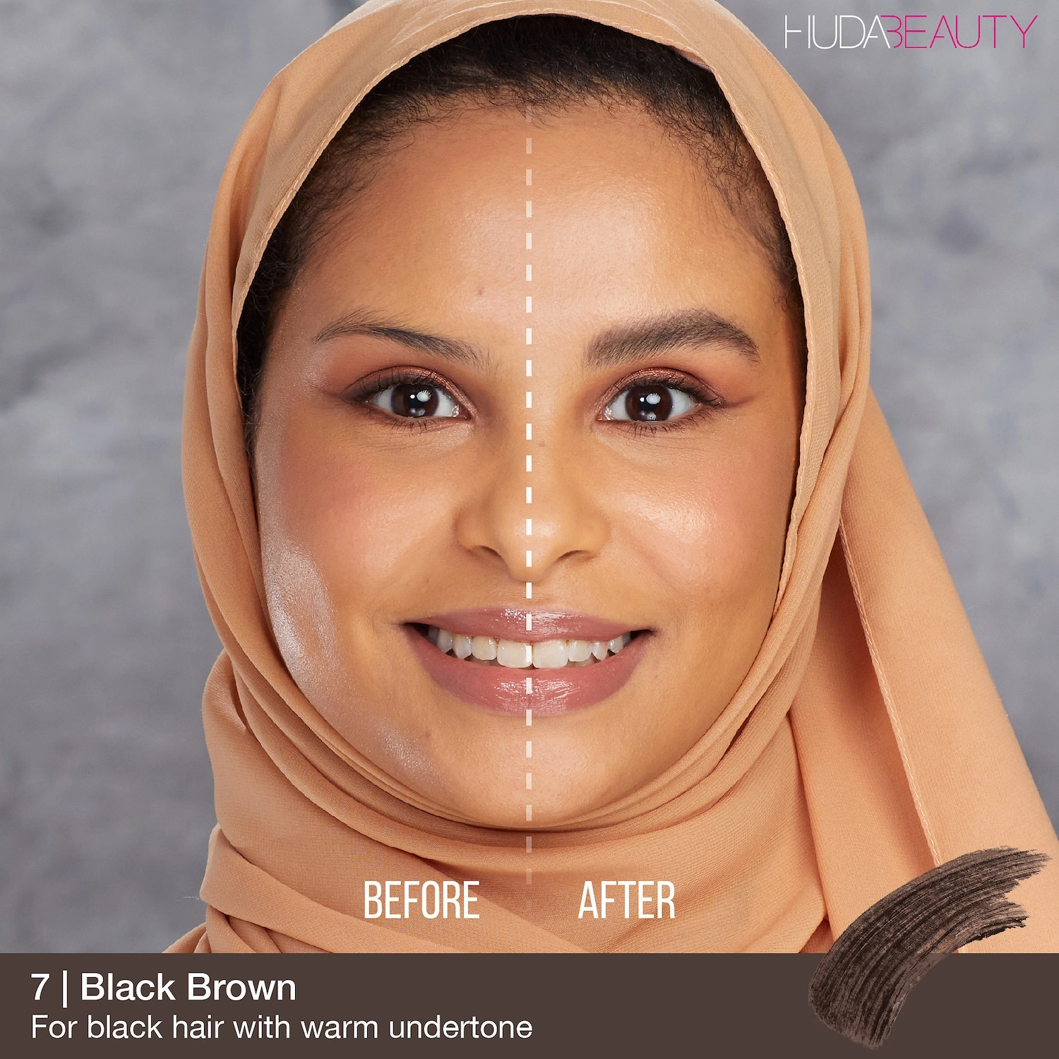 HUDA BEAUTY #BombBrows Full 'n Fluffy Volumizing Fiber Gel - Black Brown - Image 6