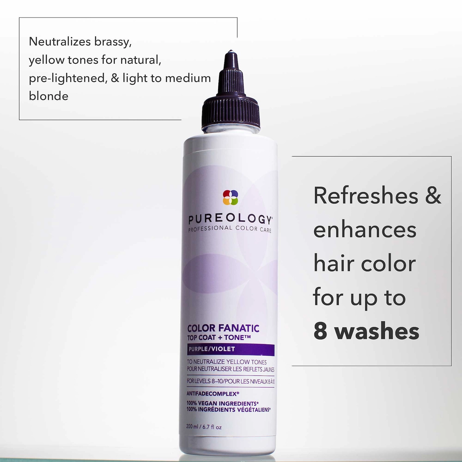 Pureology Color Fanatic Top Coat + Tone Hair Gloss Purple/Violet Vegan - Image 7
