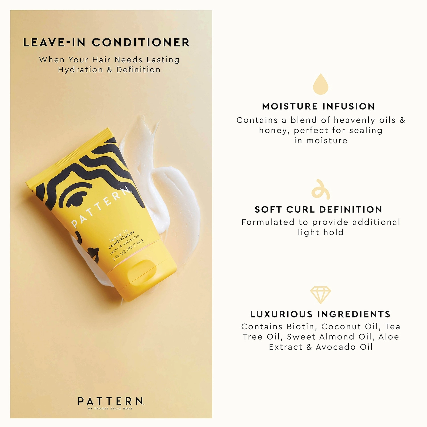 PATTERN by Tracee Ellis Ross Mini Leave-In Conditioner 3 oz / Sweet Floral Essences of Neroli, Rose, and Patchouli - Image 12