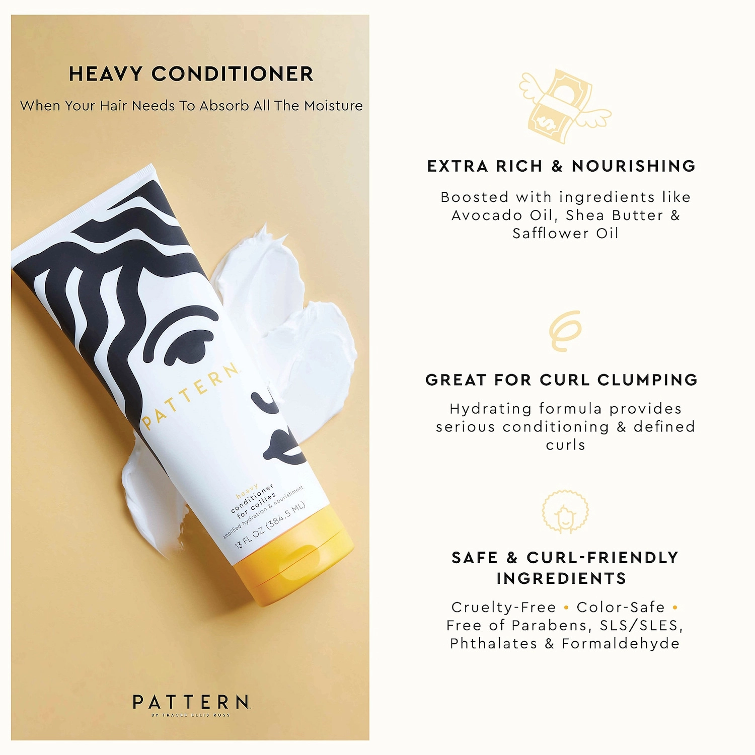 PATTERN by Tracee Ellis Ross Heavy Conditioner 13 oz/ 384.5 mL Curl-Enhancing Coily Hair - Image 6