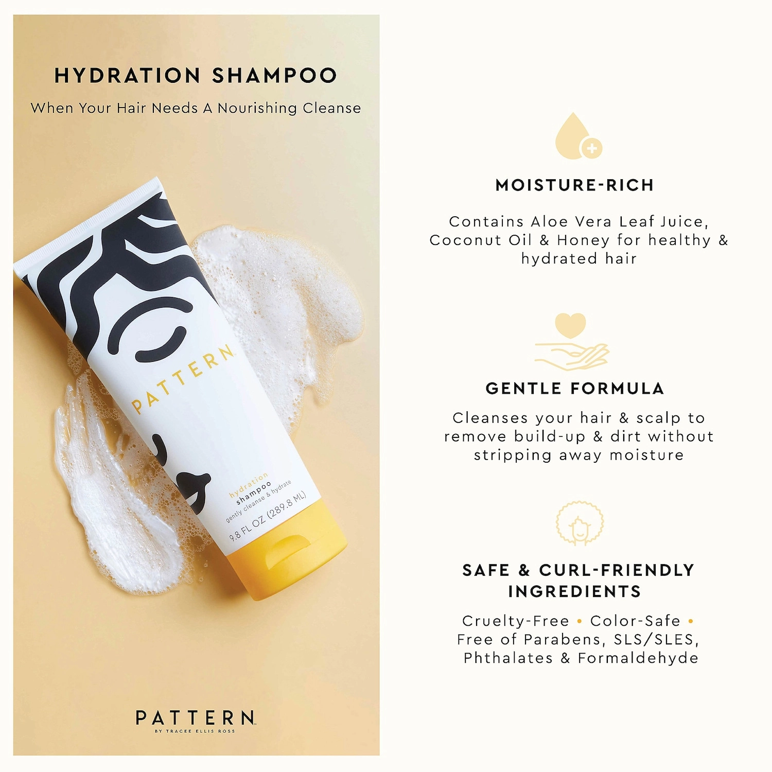PATTERN by Tracee Ellis Ross Hydration Shampoo 25 oz/ 740 mL Color Care Curl-Enhancing Dryness - Image 3