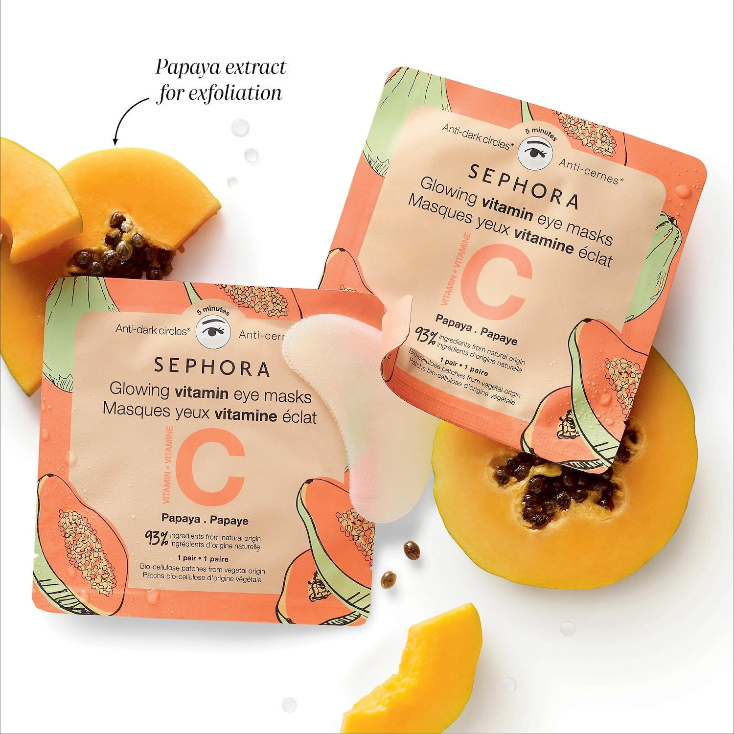 SEPHORA COLLECTION Vitamin Eye Masks Color: Papaya + Vitamin C - Image 3