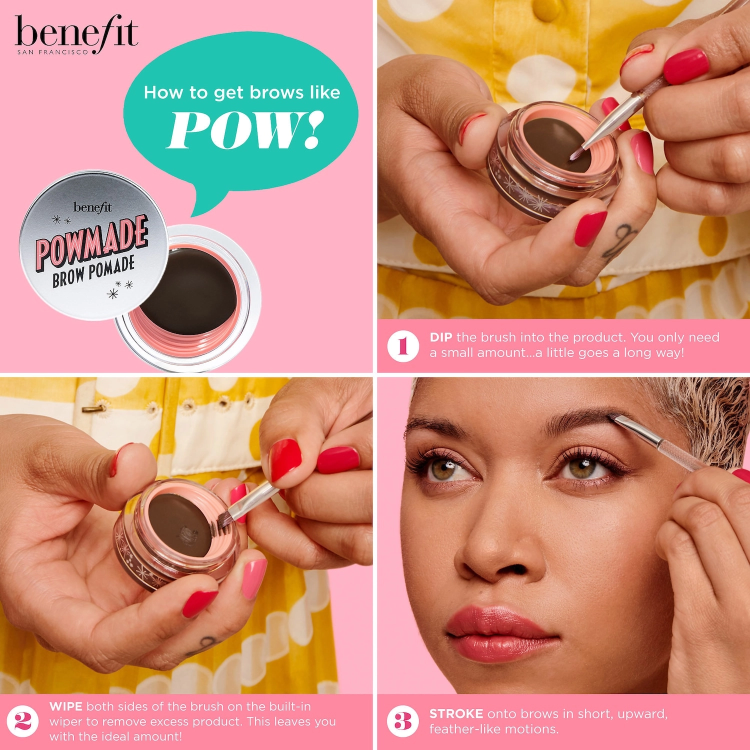 Benefit Cosmetics POWmade Waterproof Brow Pomade Color: 3.75 - Warm Medium Brown - Image 4