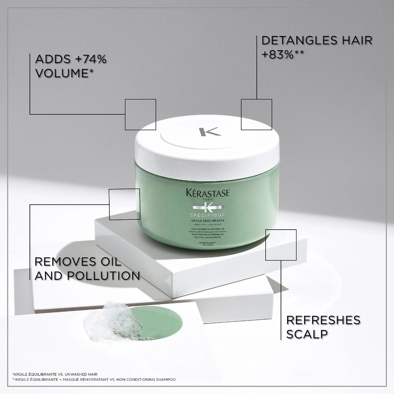 Kérastase Specifique Divalent Purifying Clay Shampoo for Oily Hair 8.5 oz / 250 mL Volumizing Fresh Scent - Image 5