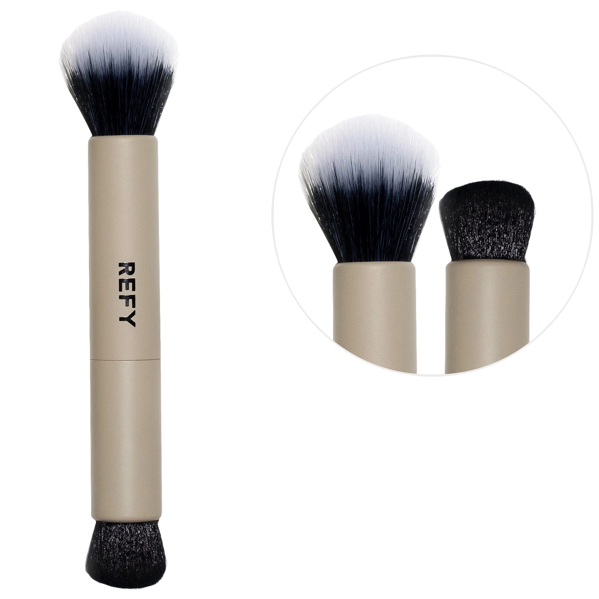 REFY Duo Face Brush Vegan Cruelty-Free Cream Bronzer Cream Blush