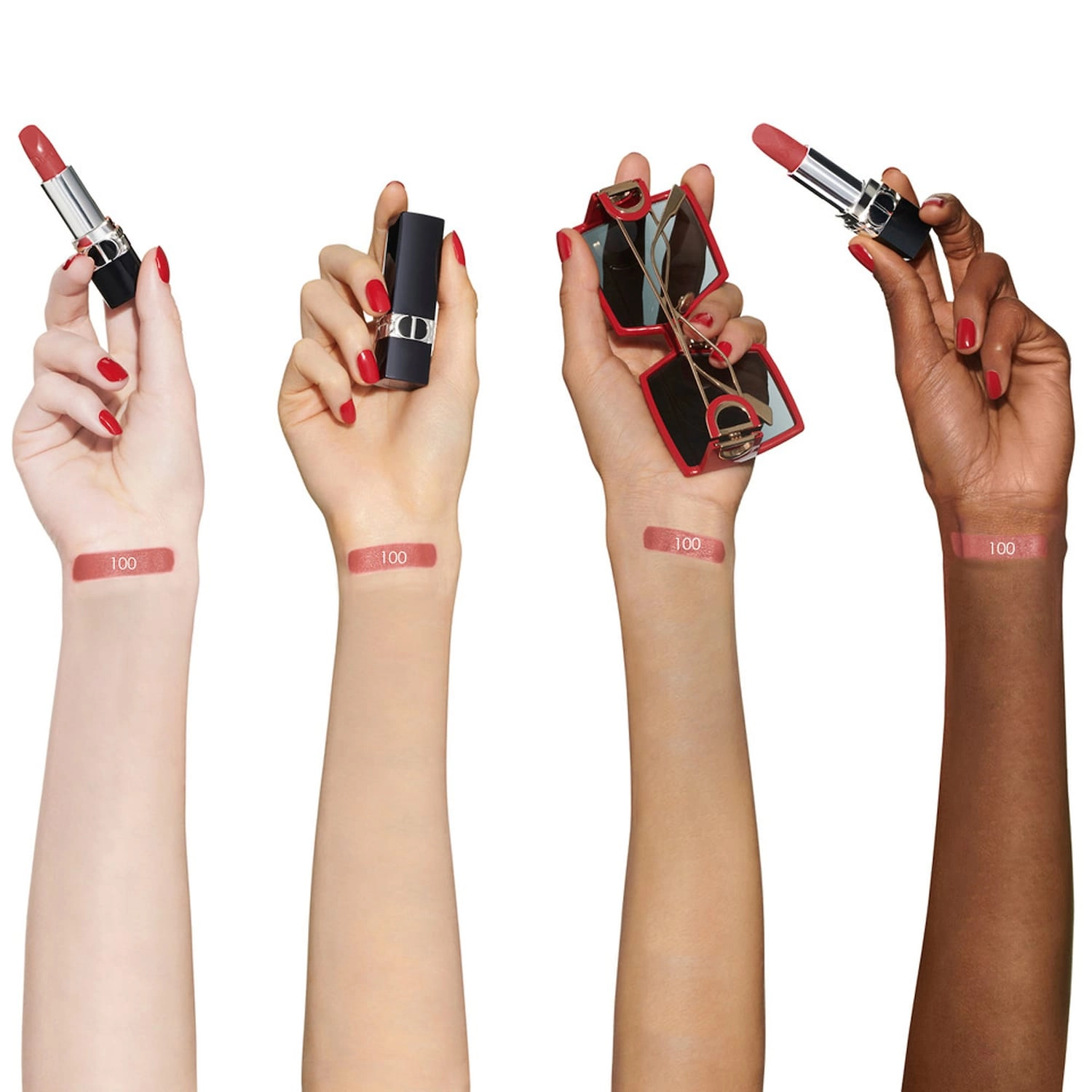 Dior Rouge Dior Refillable Lipstick Color: 100 Nude Look Satin - Image 3