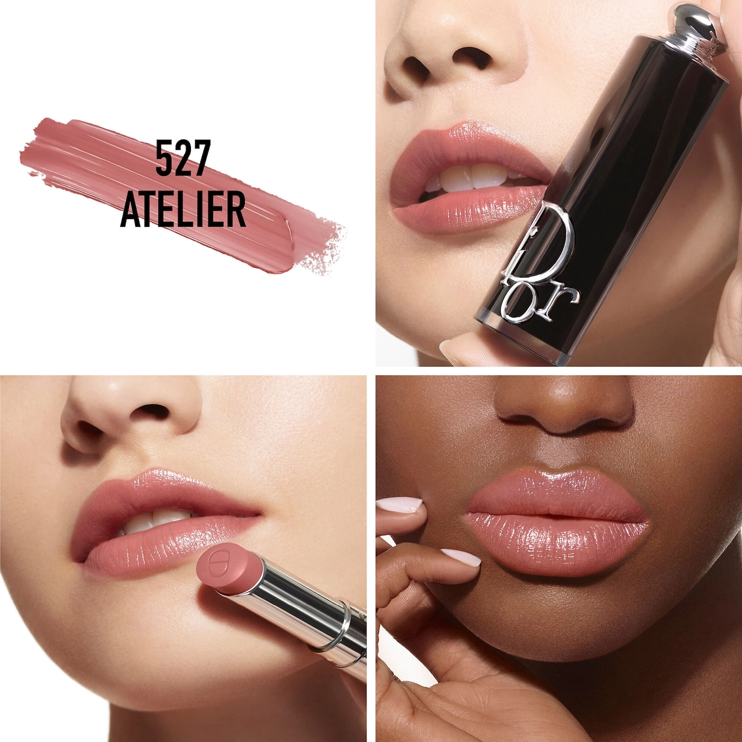 Dior Addict Refillable Shine Lipstick Color 527 Atelier - Deep Rosewood - Image 4