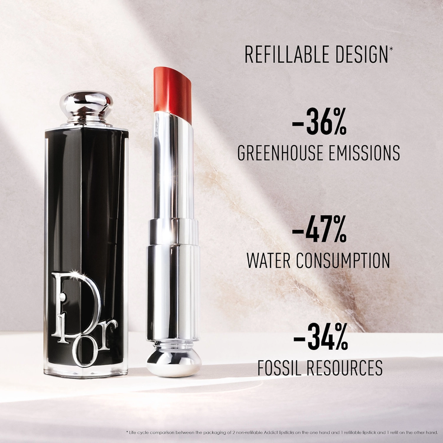 Dior Addict Refillable Shine Lipstick Color 527 Atelier - Deep Rosewood - Image 7