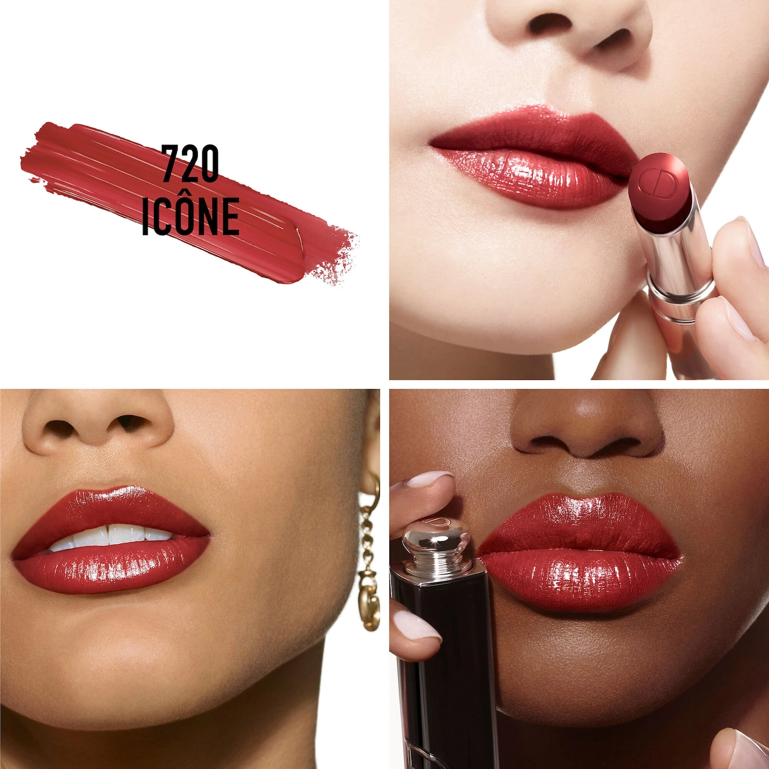 Dior Addict Refillable Shine Lipstick Color: 720 Icone - Deep Rosewood - Image 3