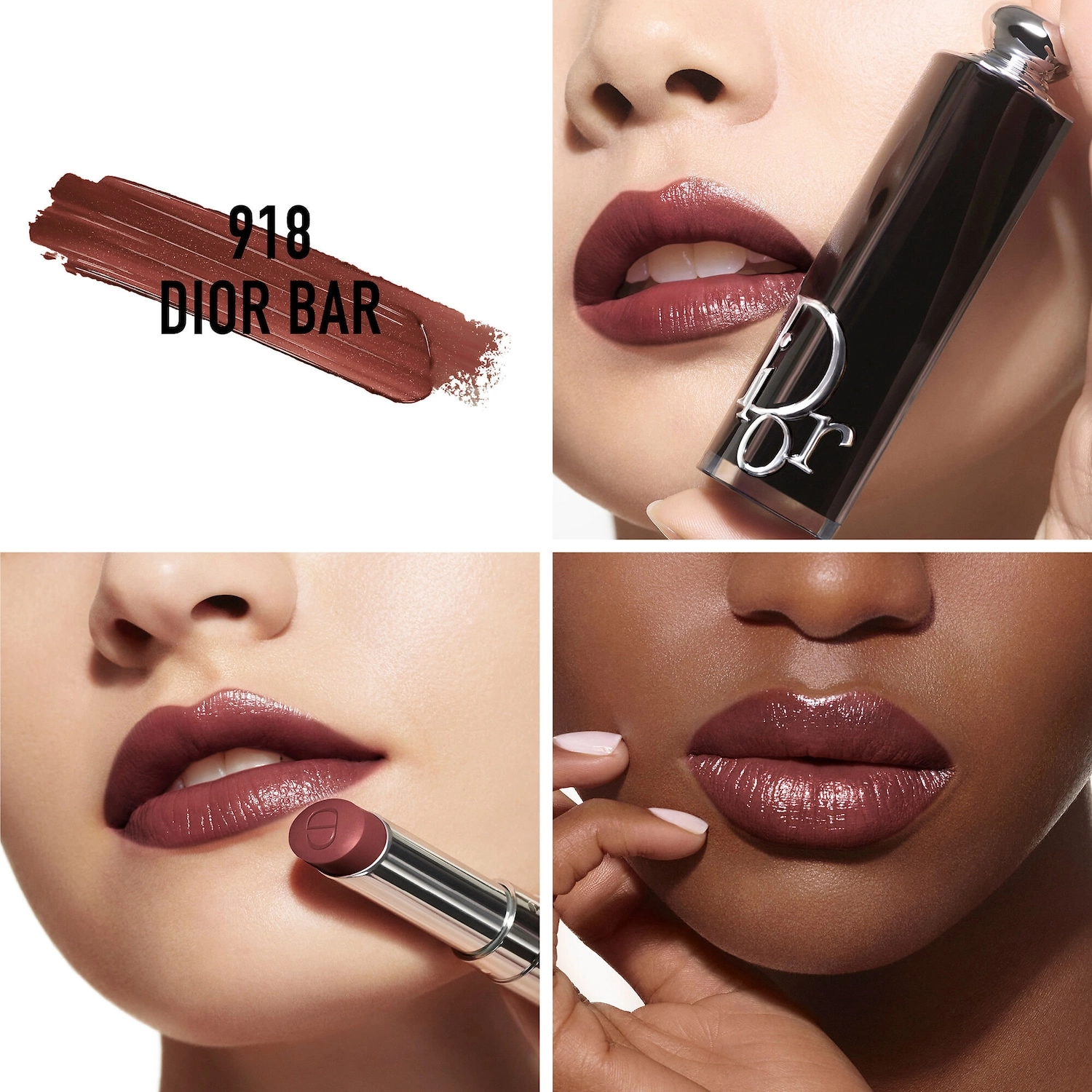 Dior Addict Refillable Shine Lipstick in 918 Dior Bar - Deep Taupe - Image 3