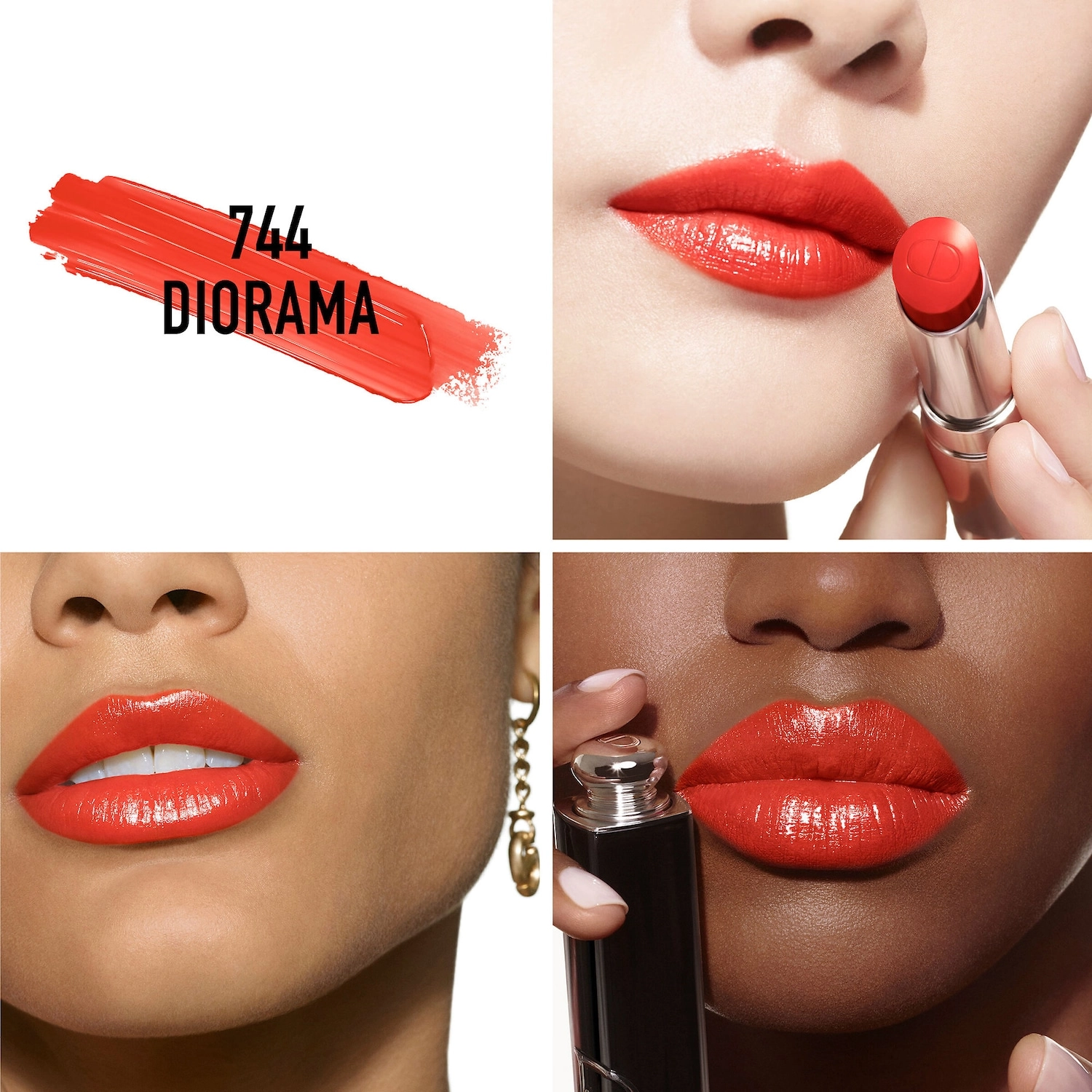 Dior Dior Addict Refillable Shine Lipstick 744 Diorama - Coral Red - Image 3