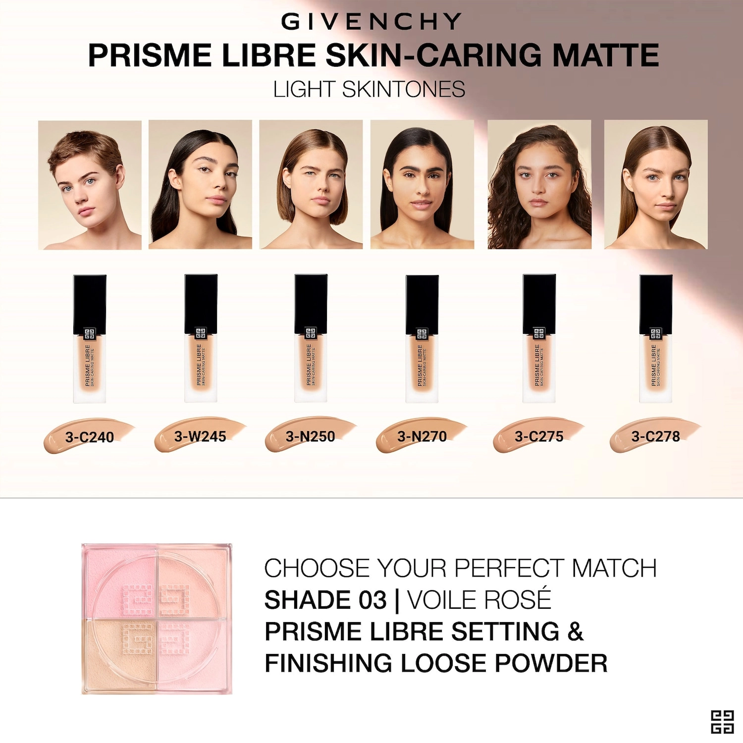 Givenchy Prisme Libre Skin-Caring Matte Foundation 3-W245 - Light to Medium with Warm Undertones - Image 6