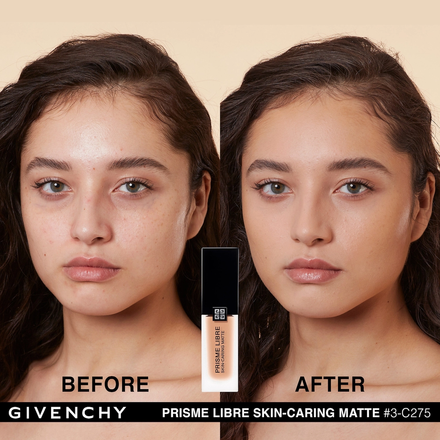 Givenchy Prisme Libre Skin-Caring Matte Foundation Color 3-C275 Medium with Rosy Undertones - Image 3