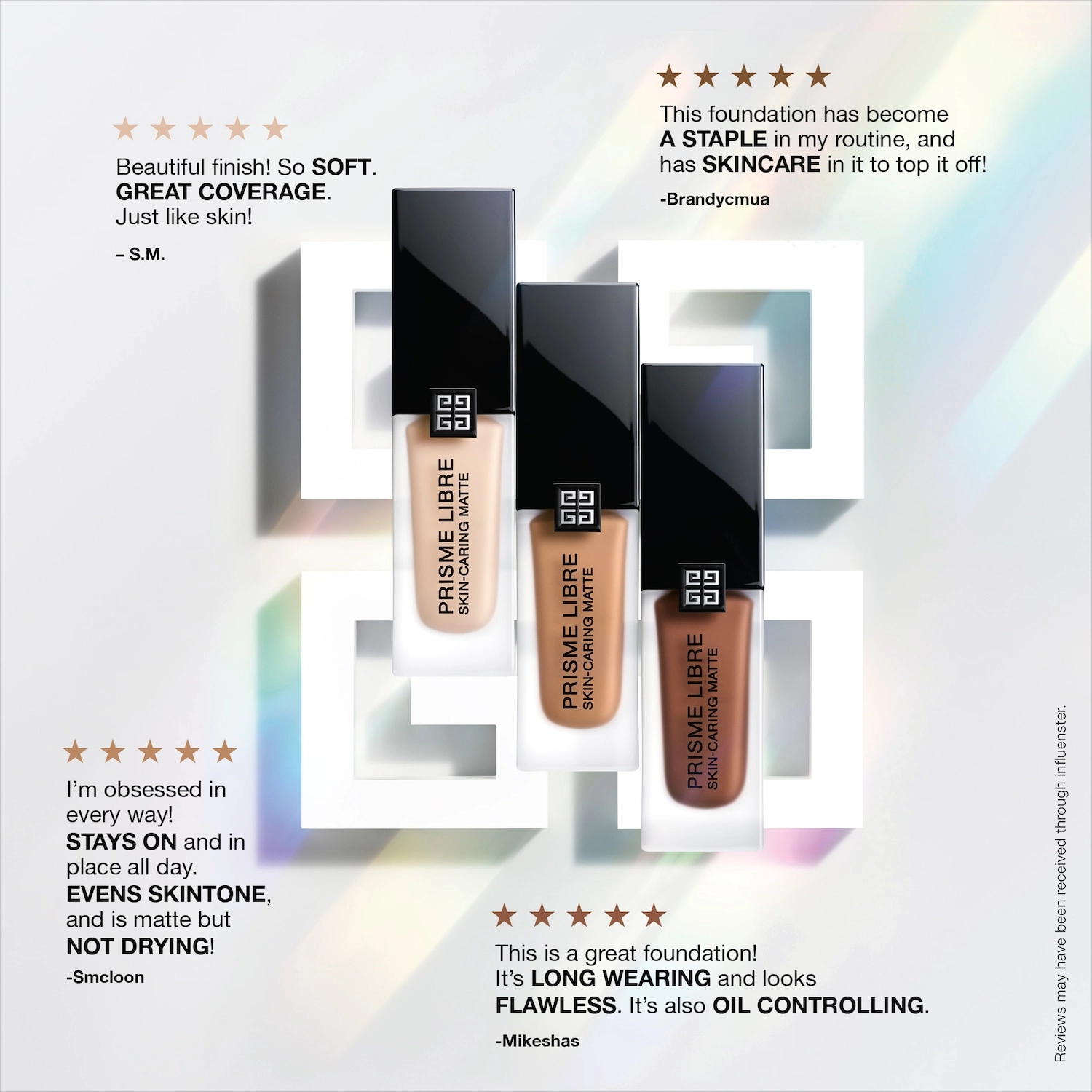 Givenchy Prisme Libre Skin-Caring Matte Foundation Color 3-C275 Medium with Rosy Undertones - Image 10