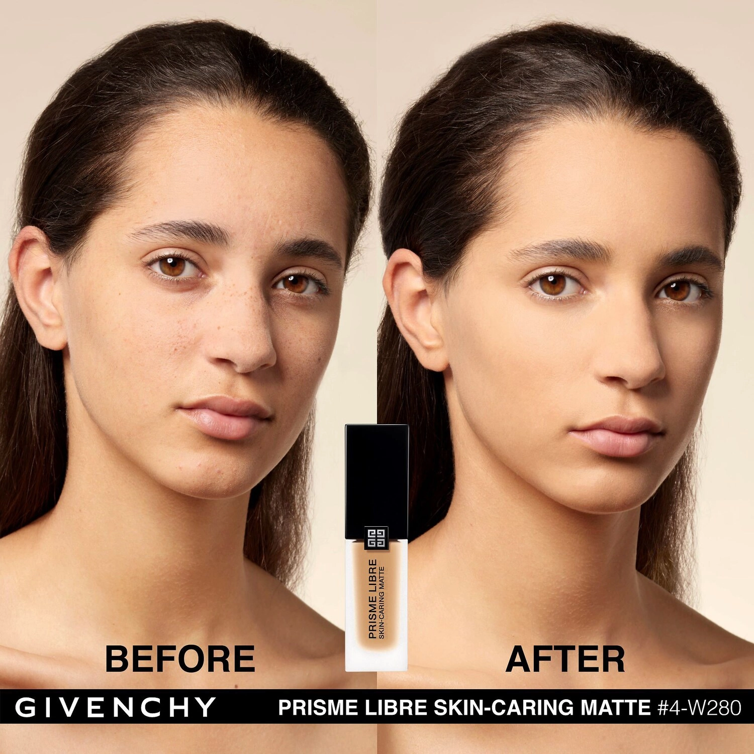 Givenchy Prisme Libre Skin-Caring Matte Foundation Color 4-W280 Medium with Warm Undertones - Image 4