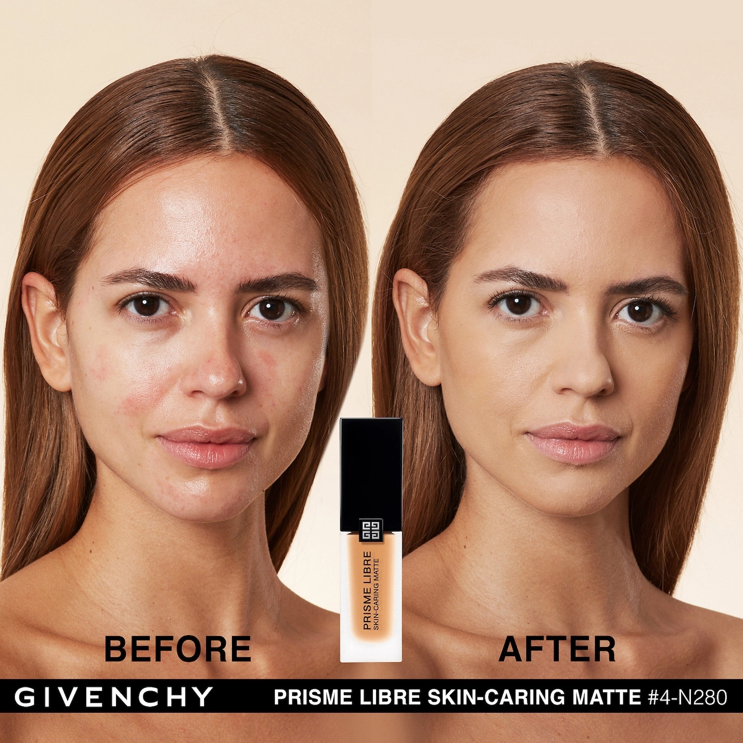 Givenchy Prisme Libre Skin-Caring Matte Foundation Color 4-N280 Medium with Neutral Undertones - Image 9